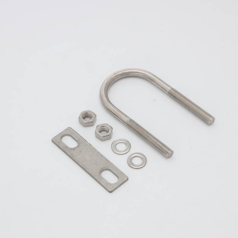 U-shaped bolt with baffle and nut