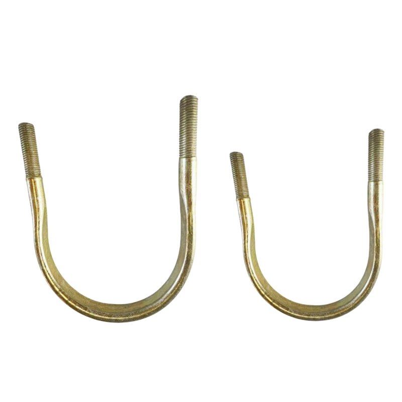 Yellow zinc plated U-shaped bolt
