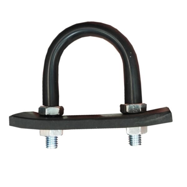 Black rubber U-shaped bolt