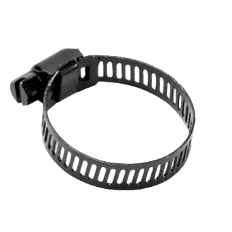 One-ear clamps for fast hose securing and adjustment.