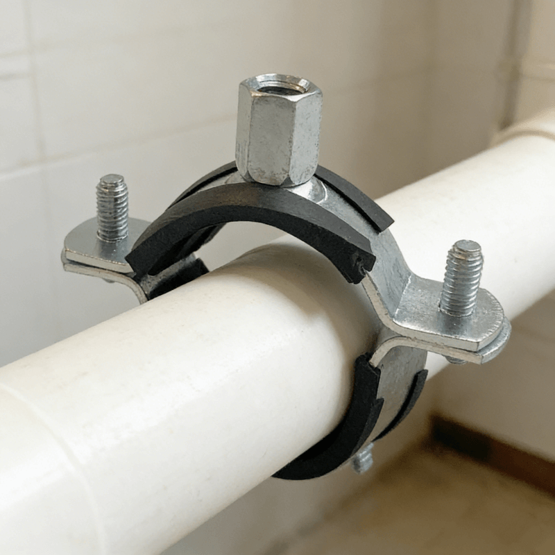 rubber lined pipe clamp, galvanized steel pipe clamp, pipe hanger bracket