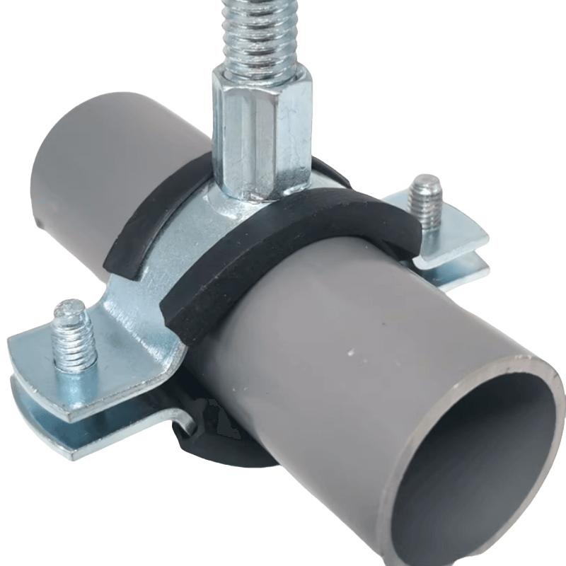 rubber lined pipe clamp, galvanized steel pipe clamp, pipe hanger bracket