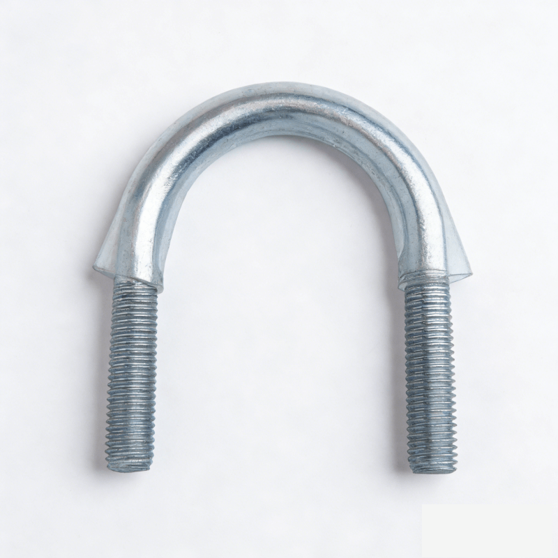 U-bolts with white rubber sleeves