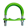 Green Polyurethane-Coated U-Bolt Clamps
