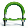 Green Polyurethane-Coated U-Bolt Clamps