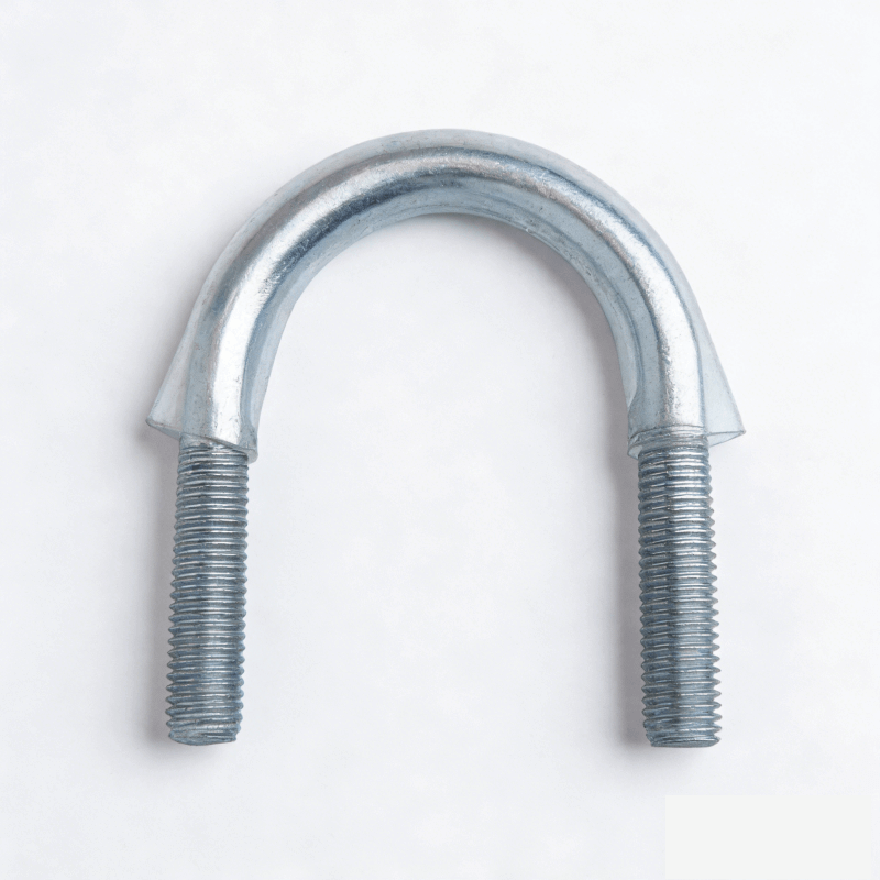 U-bolts with white rubber sleeves